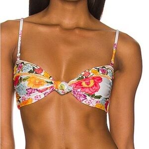 Agua bendita X revolve Lucille bikini top in Eden Floral- White Multi